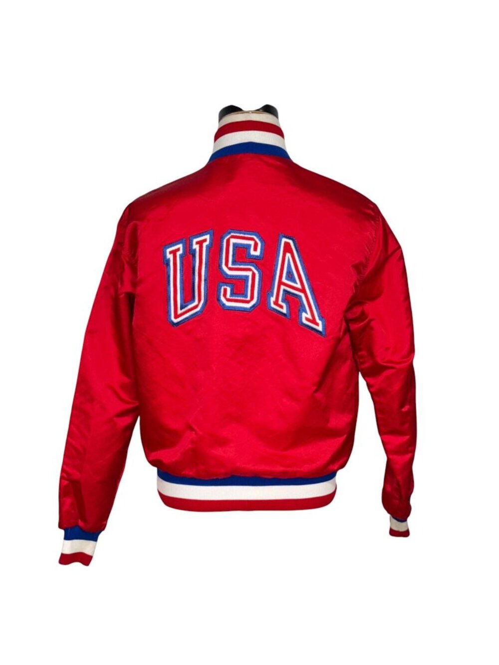 Vintage 80s GE USA Olympic Amateur Baseball Team Swingster Red Jacket Size M